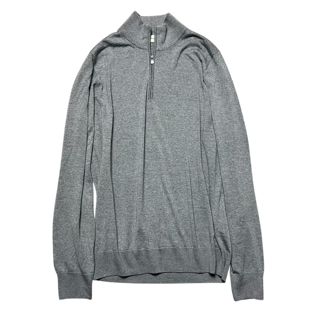 Piacenza Pullover Quarter Zip Sweater Men’s Size M/L Gray 100% Virgin Wool NWOT